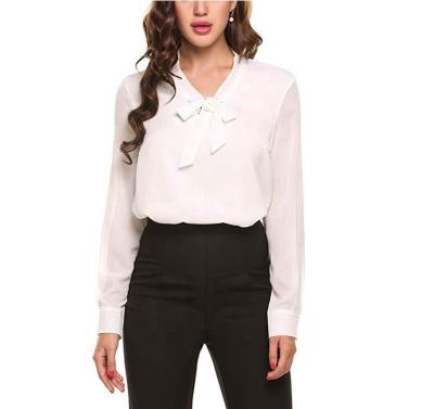 China Wholesale Work Wear Solid Color Cotton Anti-pilling Cotton Sleeve Professional Shirt Women's Casual Single Breasted Blouses Custom Made Tops for sale