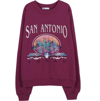 China 2022 American Autumn Purple Slim Round Neck Anti-wrinkle Spring Retro Top Sweater for sale