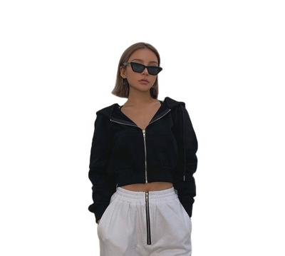 China 2022 New Retro Anti-Wrinkle Zipper All-match Short Hooded Women's Casual Sweater Jacket for sale