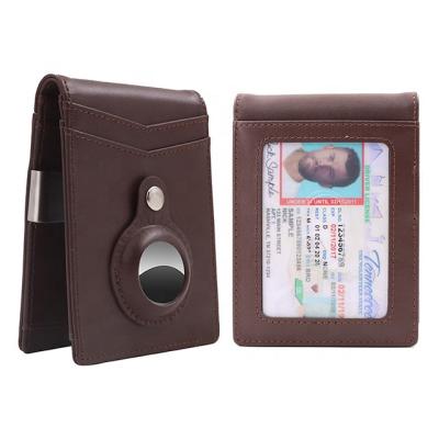 China New designer fashion microfiber leather card holder leather airtag wallet holder for men for sale