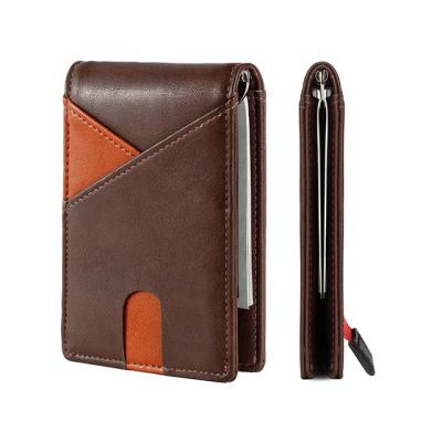 China Custom Slim Front Wallet RFID Pocket Leather RFID Blocking Minimalist Wallet For Men for sale