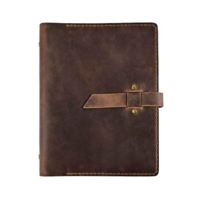 China High Quality Brown Hardcover Book Horse Leather Notebook Vintage Crazy Notebooks For Students for sale