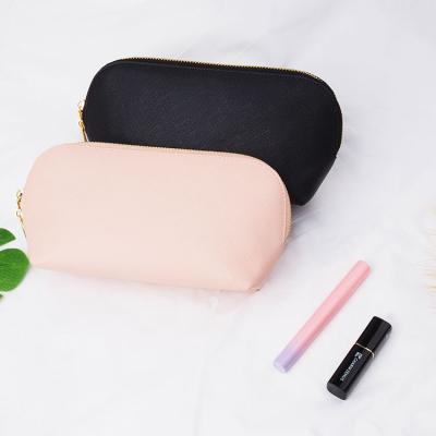 China High Quality/Convenient/Fashion Personalized Pink Color Leather Cosmetic Bag Bag Genuine Leather Cosmetic Pouch for sale