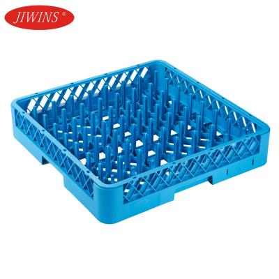 China 64 Compartment Sustainable Rack Cup Dish Wash Glass Rack PP Plate Tray Glass Rack For Hotel Restaurant Bar for sale