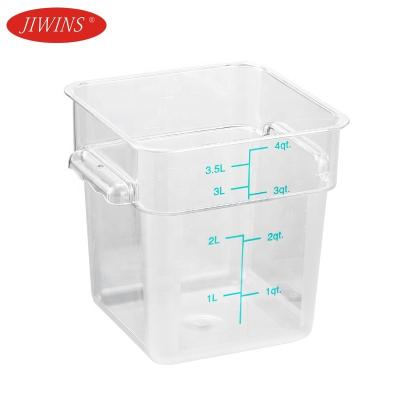 China High Quality Plastic Food Storage Container Viable Restaurant Food Storage And PC Plastic Square Polycarbonate Box Container Storage for sale