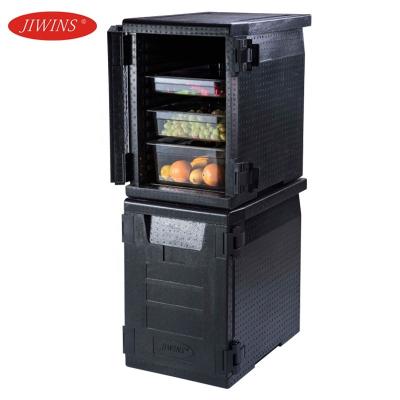 China Cold Chain PPE EPP Food Transport Box Jiwins Camping Foam Thermo Supplying Food Delivery Transport Insulated Box With Trolley for sale