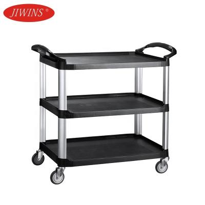 China Plastic Food Cart For Hotel Restaurant 3-Tier Plastic Food Serving Cart 150 Kg Serving Trolley For Supply for sale