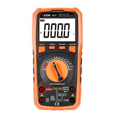 China VICTOR 9820 High Voltage 6000 Counts High Voltage Multimeter 2000V Multimeter 2000V NCV Digital Range Auto Function 9820 for sale