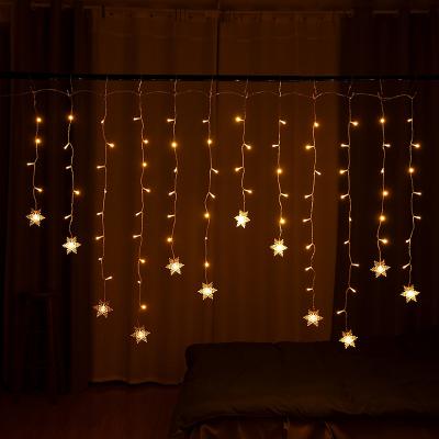 China Curtain light snowflake curtain lights twinkle mobile home decoration  holiday icicle lighting Christmas lamps for sale