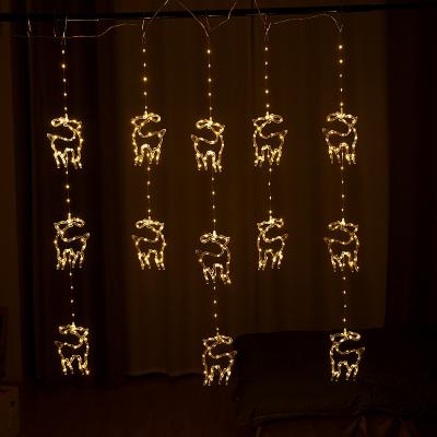 China Reindeer Curtain light Christmas cute shape elk star lights multiple curtain lights suitable for various scenes for sale