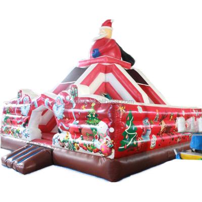 China Popular Waterproof And Fire Resistance Christmas Promotion Bounce House Inflatable Castle For Backyard Parties / Adults Plus Size Christmas Jumper Bouncy Sale for sale