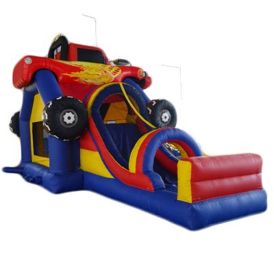 China Popular selling indoor or outdoor like inflatable car bouncer and slide combine for sale