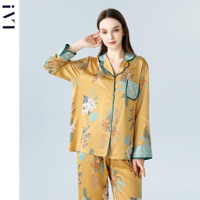 China QUICK DRY OEM Pijamas Por Mayor Long Sleeve Custom Printed Satin Silk High Quality Pigiama Pijamas Feminino Pyjama for sale