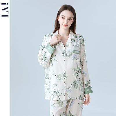 China QUICK DRY OEM Pyjama Nightwear Long Sleeve High Quality Silk Custom Patterned Satin Pyjama Set Pajama Lounge Wear for sale