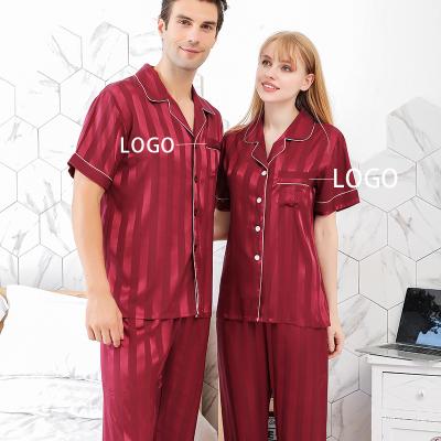 China Wholesale Custom Made QUICK DRY OEM LOGO Satin Pajamas Women Pijamas Feminino Silk Pajamas Hot Sale Nightwear for sale