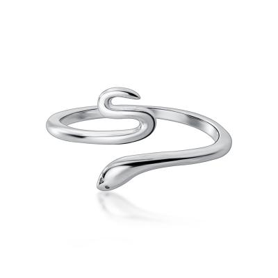 China Shiny Pure Simple Fashion Lead Free Nickel Free 925 Sterling Silver Animal Snake Engagement Ring for Women Jewelry for sale