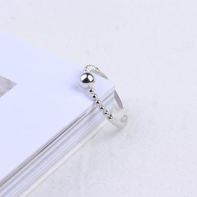 China Korean Creative Simple Fashion Pure Lead Free Nickel Free 925 Sterling Silver Ball Openwork Finger Ring for Women Jewelry for sale