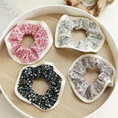 China Korean Comfort Style Fashion Flower Scrunchies Elastic Hair Bands Hair Ties Ponytail Holder Korean Soft For Women Girls for sale