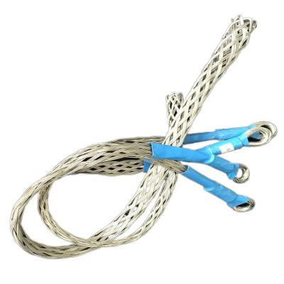 China High Quality Lightweight High Tension Wire Mesh Grips Non-Metallic Double Eye Cable Pulling Grip for sale