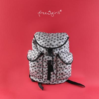 China High quality Korean style outdoor string graffiti star bag anorak fluffy fabric waterproof bigger backpack for girl backpacks for sale