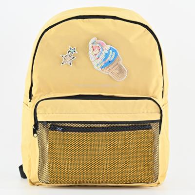 China Customized Logo Biscuit Backpack Sequined Collage Bags for Girls Cute Style Biggest Package High Quality Nylon Stereotype for Lady Backpack for sale