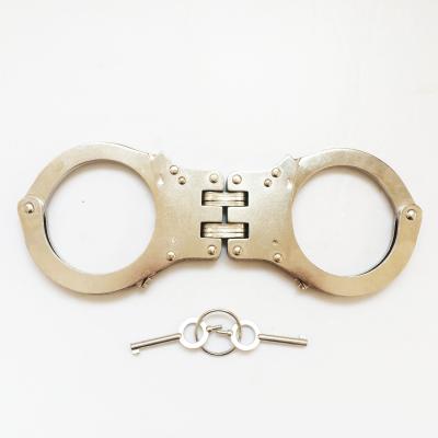 China Anti-break / anti-shear / double locking system cheap universal police to use stainless steel handcuffs for sale