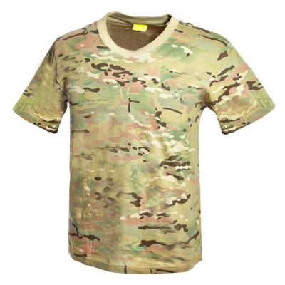 China Camouflage Anti-Static Durable Combat 100% Cotton Army Military T-Shirt for sale