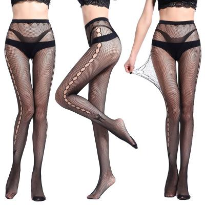 China Breathable Hot Women's Jacquard Mesh Stockings Nylon Mesh Stockings Mesh Underwear Tight Black Thigh High Stockings for sale