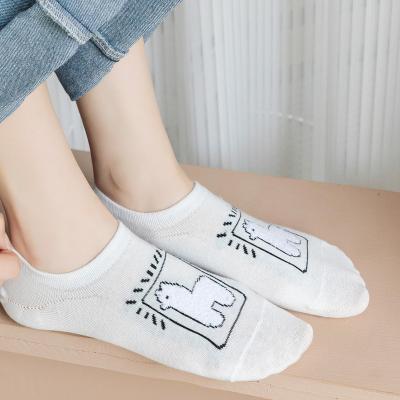 China 2022 NEW Hot Selling Girls Fun Style Alpaca Cute White Different Size Anklet Wholesale Soft Breathable Socks for sale