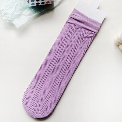 China Summer JK Lolita Socks/Girl's Breathable Thermal Super Thin Soft Silk Cool Source Over Ankle Net Nylon Short Stockings for sale