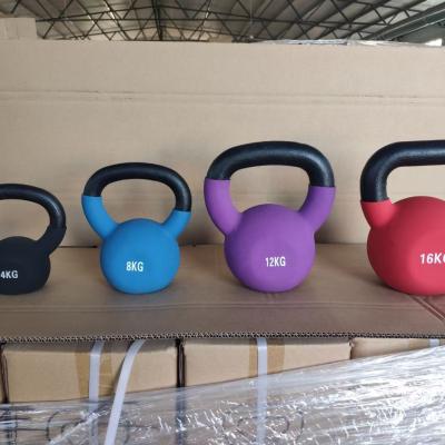 China Home Use Making Full Set PVC Colored Dipping Vinyl Coated Kettlebell Cast Iron and Neoprene Kettle Bell for sale