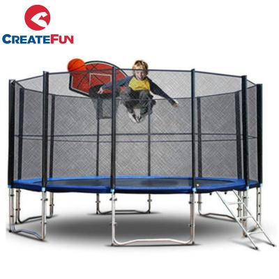 China Cheap 150kgs CreateFun Round Trampoline With Basketball Hoop for sale