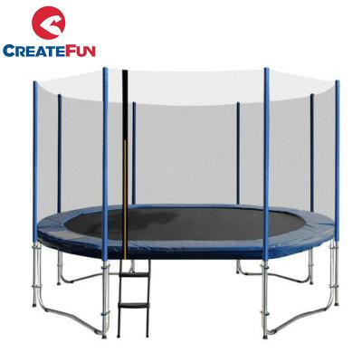 China Galvanized Steel+spring+PP CreateFun 8X12 Outdoor Gymnastic Oval Trampoline With Enclosure for sale