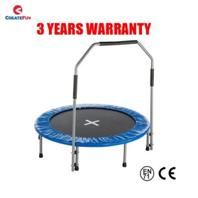 China 100KGS CreateFun 32 36 38 40 45 48 50 54 Cheap Folding Mini Trampoline With Handle 60 Inch Exercise Portable Adult Indoor Fitness for sale