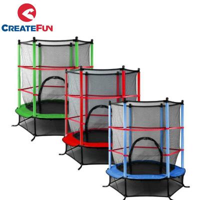 China CreateFun 55-Inch Galvanized Steel Tube Kids Junior Sports Children Fitness Jump Outdoor Indoor Kinder Garten My First Mini Trampoline Jumper 140cm for sale