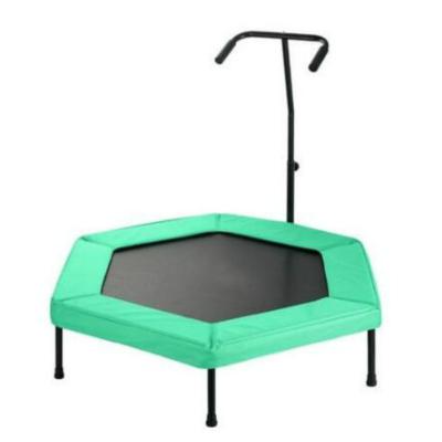 China 150kgs CreateFun 48inch 50inch 53inch 55inch Fitness Hexagonal Trampoline With Handle Bar for sale