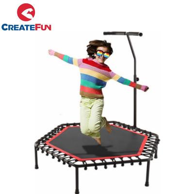 China 150kgs CreateFun 48 Hex Rebounder 50 53 55inch Fitness Trampoline With Handle for sale