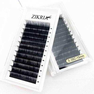 China World Eyelash Extension Full Volume Premium Matte Black Silk Mink Eyelash Extensions for sale