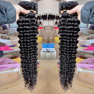 China All WAVY & Grade 10A Brazilian CURLY Hair Sew In Weave 8-30 Inch Deep Wave Hair Bundles for sale