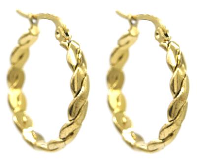 China Wholesale Fashion Halo High End Stainless Steel Non Tarnish Waterproof Jewelry Statement Round 18K Gold Plated Chunky Circle Earrings for sale