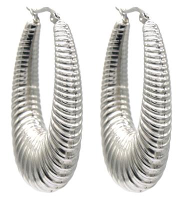 China Fashion halo temperament circle earrings jewelry accessories stainless steel oval crescent twisted thick woven earrings for women for sale