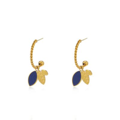 China Fashion halo gold plated small C gold earrings wholesale fancy women ladies leaf flower star charm earrings designs for girls part for sale