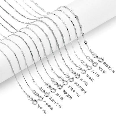 China Can be OEM SJC101-006 halo 10 pcs 18inches Sterling Silver DIY jewelry accessory supply chain necklace for women for sale