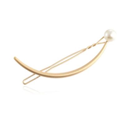 China H41-074 Quality Surface Metal Zinc Alloy Single Fancy Bead Beads Gold And Silver Bow Long Hair Pins for sale