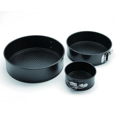 China Viable Round Baking Pan Set Carbon Steel Springform Non-Stick Cake Pan With Easy-Release Buckle for sale