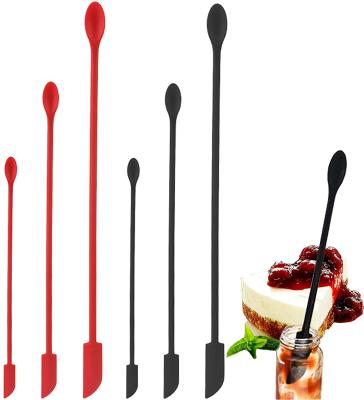 China Viable Kitchen Acceptable Jam Sauce Slim Cream Drop Boat Spatula Set Silicone Mini Scraper Facial Spatula For Lean Openings for sale