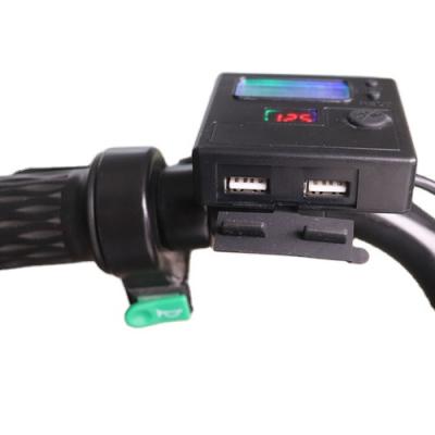 China Mobile Phone Motorcycle Dual Interface Modification Time Display Mobile Phone Car 12v USB Charger for sale