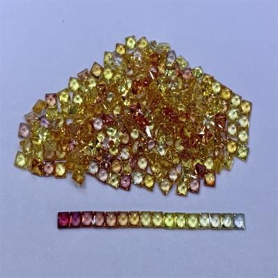 China No Sapphire Price Rainbow Sapphire Colors Gradient Natural Yellow Orange Rough Loose Sapphire Gemstone Princess Stone for sale