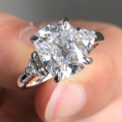 China Exquisite Lady's Engagement Ring Cushion Cut VVS Moissanite Diamond Ring 10K Gold CLASSIC for sale