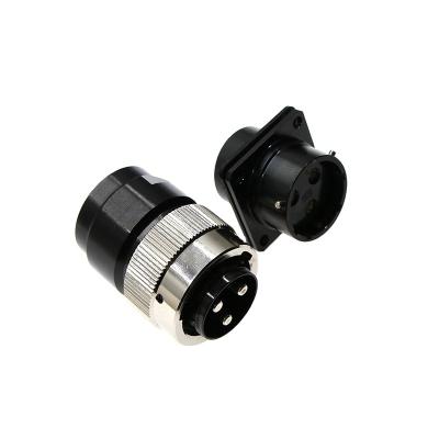 China Automotive Aviation socket Silver-plated copper core spiral groove buckle locking connector Three-pin bayonet locking connector for sale